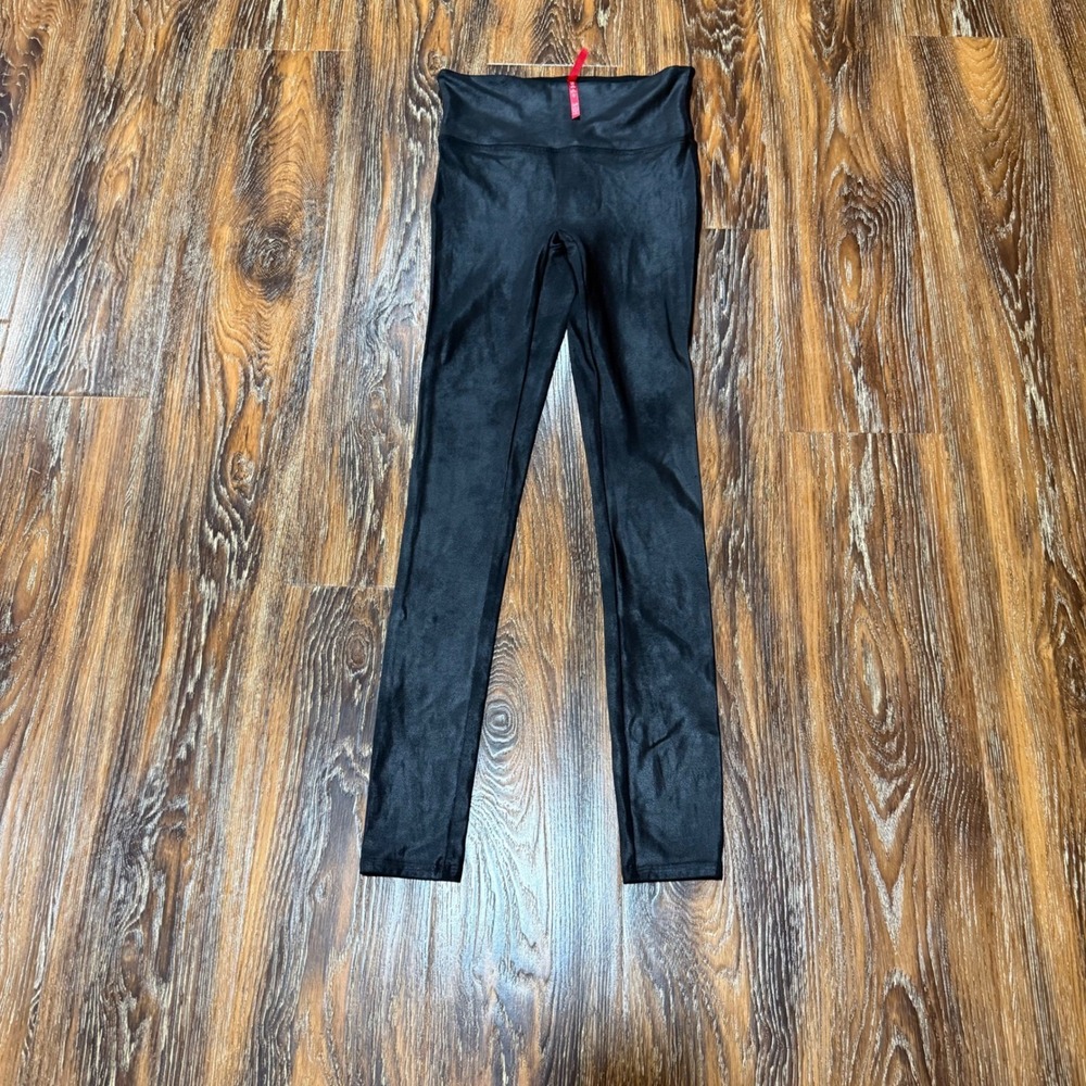 Spanx Faux Leather Leggings Black High Waisted Slimming 20274R Womens Size Small